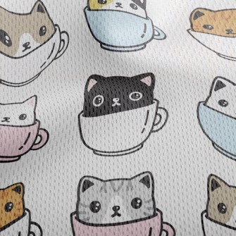 Coffee Mug Cat Athletic Mesh Flat Back