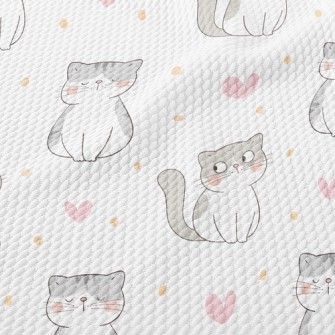Cute Cat Birdseye Piqué