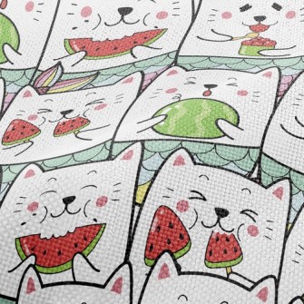 Cat Eating Watermelon Performance Linen