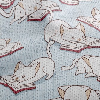 Cat Reading Athletic Mesh Flat Back