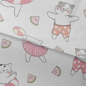 Watermelon Dancing Cat Waterproof Oxford