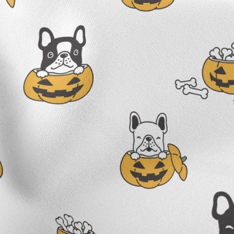 Halloween Pumpkin French Bulld Stretch Ponte