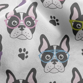 French Bulldog With Glasses Micro Fleece