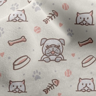 Dog And Cat Fish And Dog Bone Micro Fleece