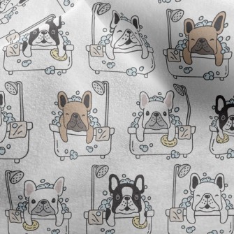 Shower French Bulldog Micro Fleece