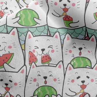 Cat Eating Watermelon Micro Fleece
