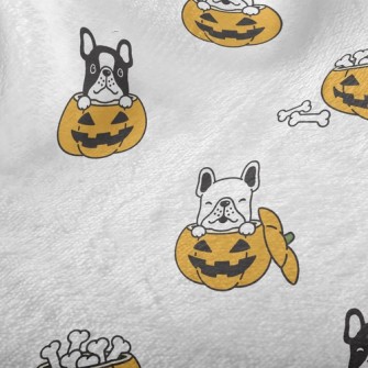 Halloween Pumpkin French Bulld Minky