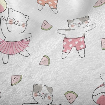 Watermelon Dancing Cat Minky