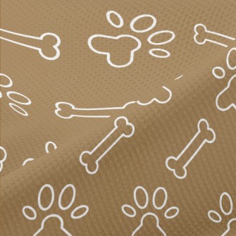 Dog Footprints Dog Bones Piqué