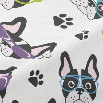 French Bulldog With Glasses Piqué