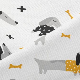 Dachshund Dog Bones Piqué