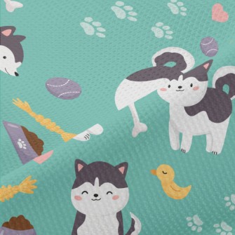 Husky And Duck Toy Piqué