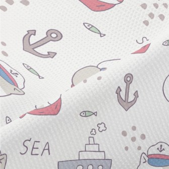 Nautical Cat And Dog Piqué