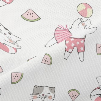 Watermelon Dancing Cat Piqué