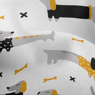 Dachshund Dog Bones Lightweight Performance Linen