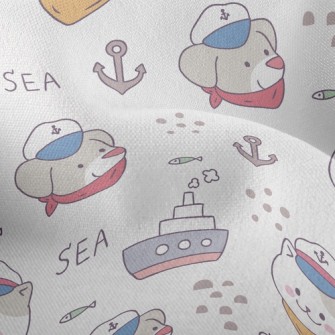 Nautical Cat And Dog Lightweight Performance Linen