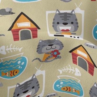 House Fish Tank Cat Lightweight Performance Linen