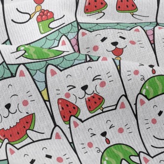 Cat Eating Watermelon Modern Jersey