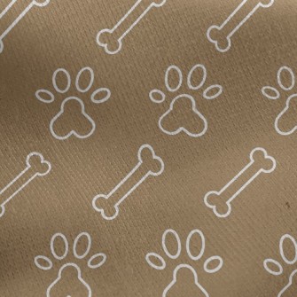 Dog Footprints Dog Bones Jersey Backed Fleece