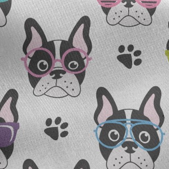 French Bulldog With Glasses Jersey Backed Fleece