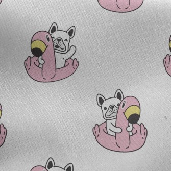 French Bulldog In Swimming Rin Jersey Backed Fleece