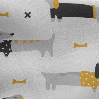 Dachshund Dog Bones Jersey Backed Fleece