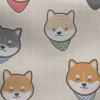 Cute Shiba Inu Jersey Backed Fleece