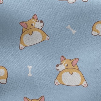 Corgi Showing Ass Jersey Backed Fleece