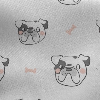 French Bulldog Dog Bone Jersey Backed Fleece