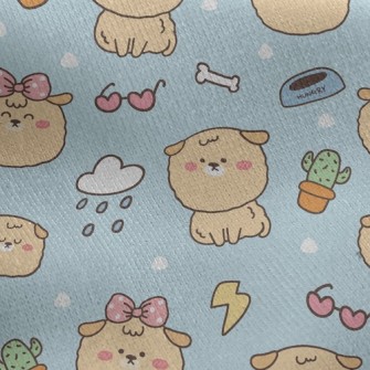 Cute Dog Jersey Backed Fleece