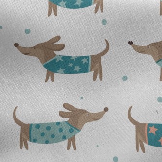 Dachshund Jersey Backed Fleece