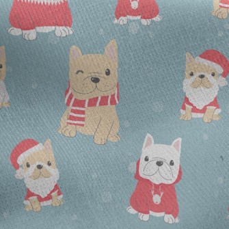 Christmas Costume French Bulld Jersey Backed Fleece