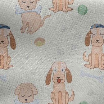 Cute Dog Jersey Backed Fleece