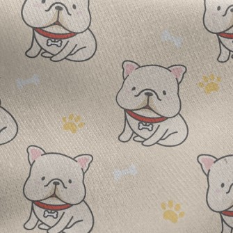 Cute French Bulldog Jersey Backed Fleece