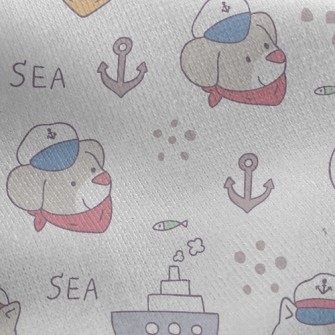 Nautical Cat And Dog Jersey Backed Fleece