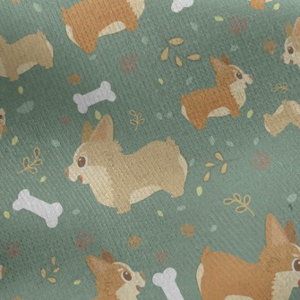 Corgi Bone Jersey Backed Fleece