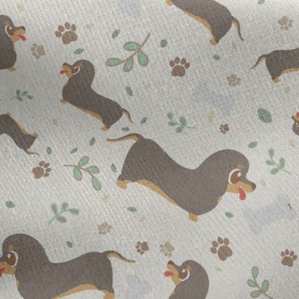 Dachshund Bones Jersey Backed Fleece