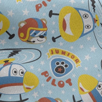 Helicopter And Pilot Jersey Backed Fleece