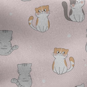 Cute Cat Jersey Backed Fleece