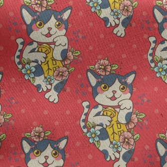 Lucky Cat Jersey Backed Fleece