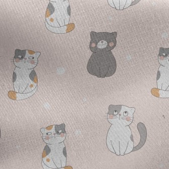 Cute Cat Jersey Backed Fleece