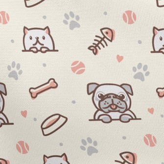 Dog And Cat Fish And Dog Bone Pongee