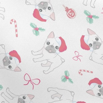 Christmas French Bulldog Pongee