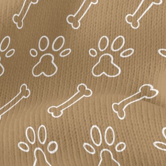 Dog Footprints Dog Bones Stretch Jersey