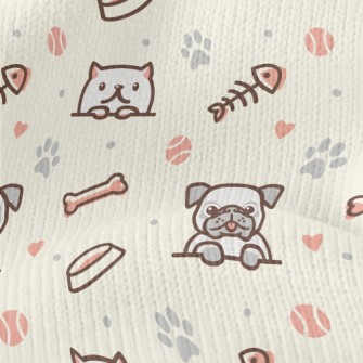 Dog And Cat Fish And Dog Bone Stretch Jersey