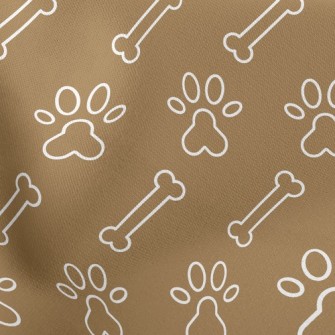 Dog Footprints Dog Bones Lightweight Cotton Poplin