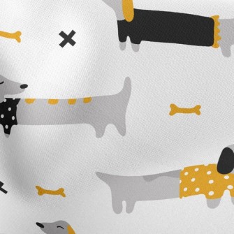 Dachshund Dog Bones Lightweight Cotton Poplin