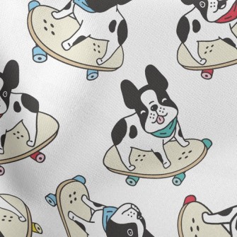 Skateboard French Bulldog Lightweight Cotton Poplin