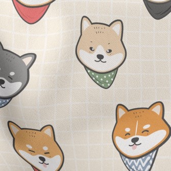 Cute Shiba Inu Lightweight Cotton Poplin