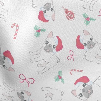 Christmas French Bulldog Lightweight Cotton Poplin